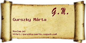 Gurszky Márta névjegykártya